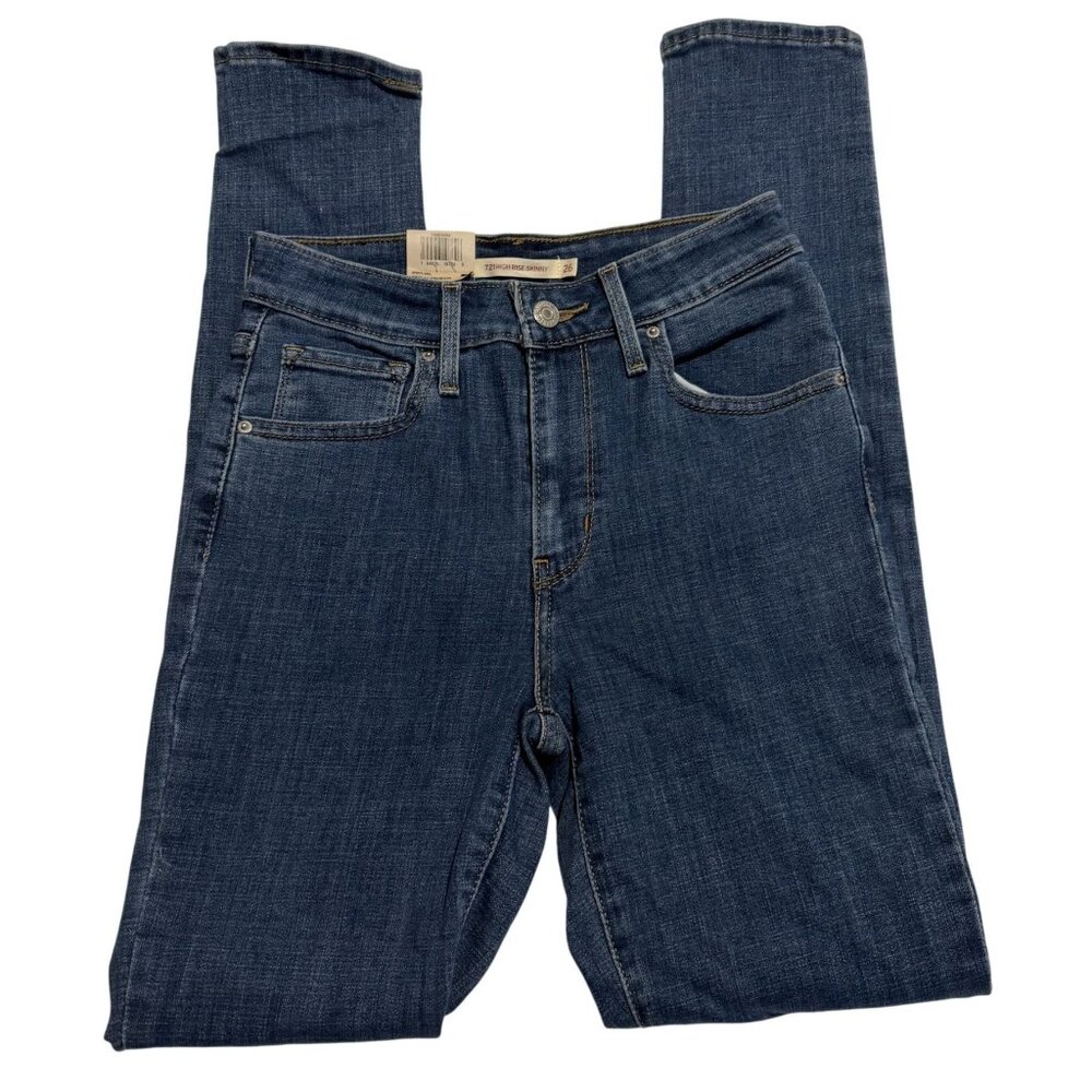 NWT Levis Womens 721 High-Rise Skinny Jeans Size 26 Blue Denim